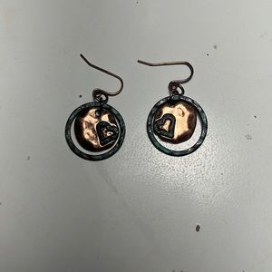 Copper and Turquoise Round earrings